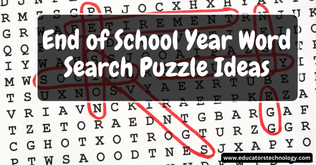 End of school year puzzles