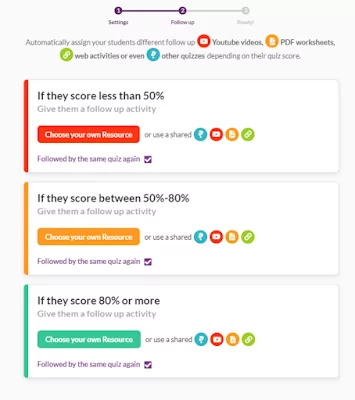 Quizalize activity settings